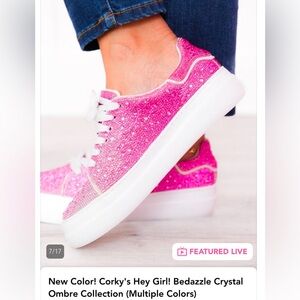 Corky’s Hey Girl! Bedazzle Pink Ombré Women's Sneakers